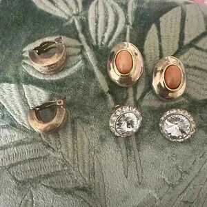 Vintage clip earrings 3 pairs
